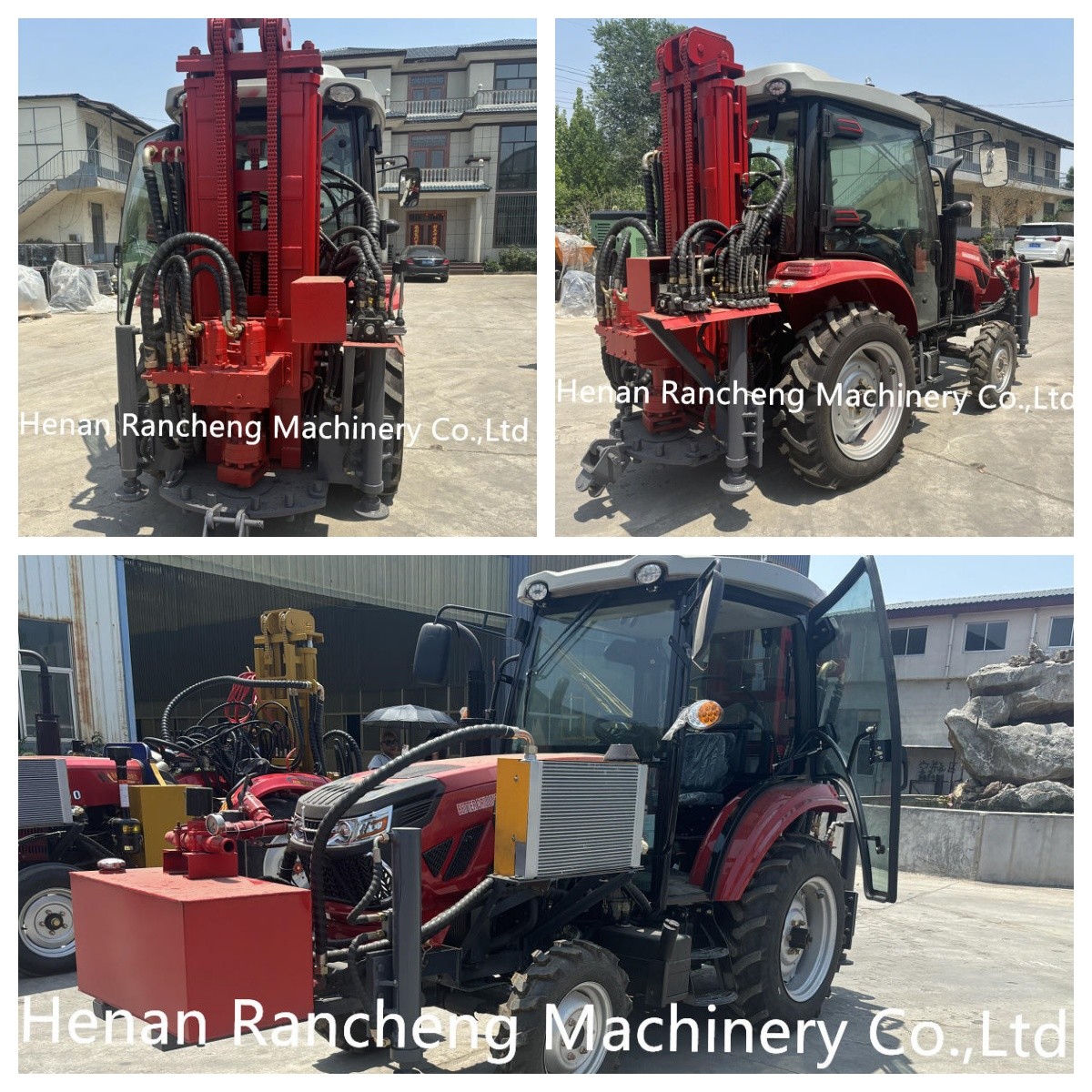 260m Tractor With Cabin Water Well Drilling Rig With Air Pressure Of 1.7 2.5 Mpa For Different Ground Conditions