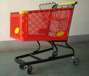 Quality Virgin PP Unfolding Shopping Basket Trolley American Style Retail Carts180L wholesale