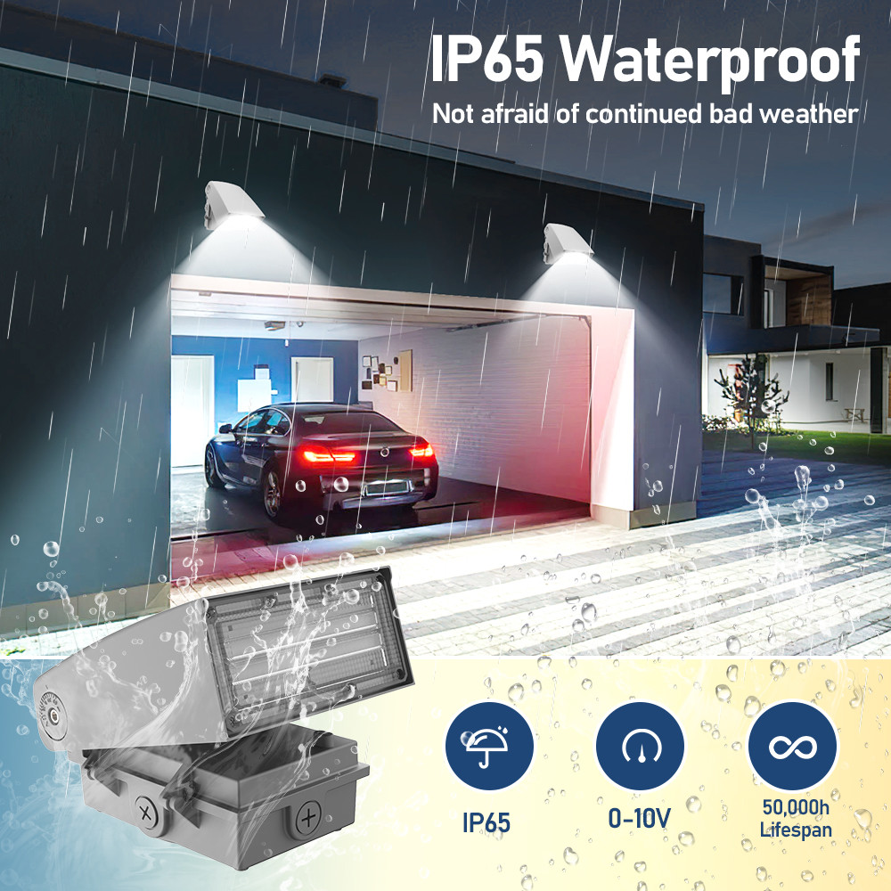 LED Wall Pack Light Waterproof IP65 CCT Power Adjustable Selectable 20W-120W for Outdoor Street