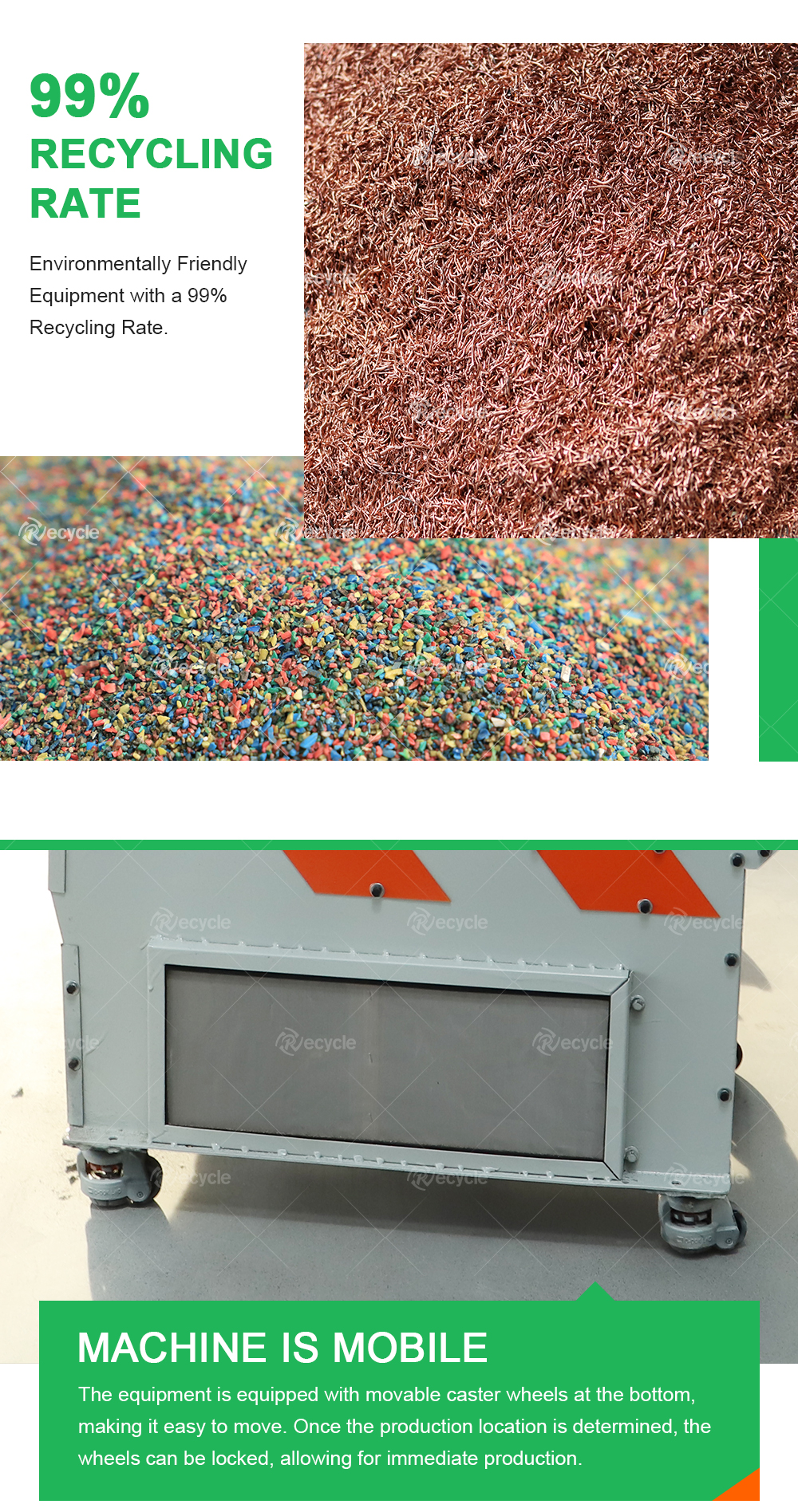 Waste Recycling Aluminum Cable Copper Wire Granulator Machine RSK-50 Sorting Rate 99%