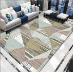 Geometric Pattern Waved Curved Line Living Room Floor Carpet Special Style