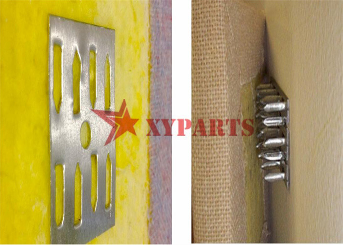 Galvanized Steel 2'' x 1 1/2'' Perofated Impaling Clips For Rock Wool Installtion