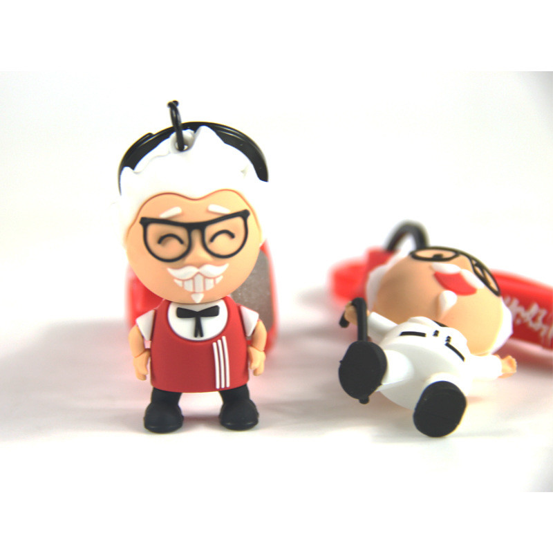 Wholesale Customized 3D Relief Soft PVC Keychain, Fitted With Nickel Plated Keychain