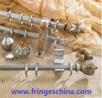 Hot selling delicate aluminum curtain rod pipe resin finials for home decoration