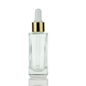 Quality 35ml Square Dropper Bottle Skincare Eyes Serum Cosmetic Glass Bottle S025 wholesale