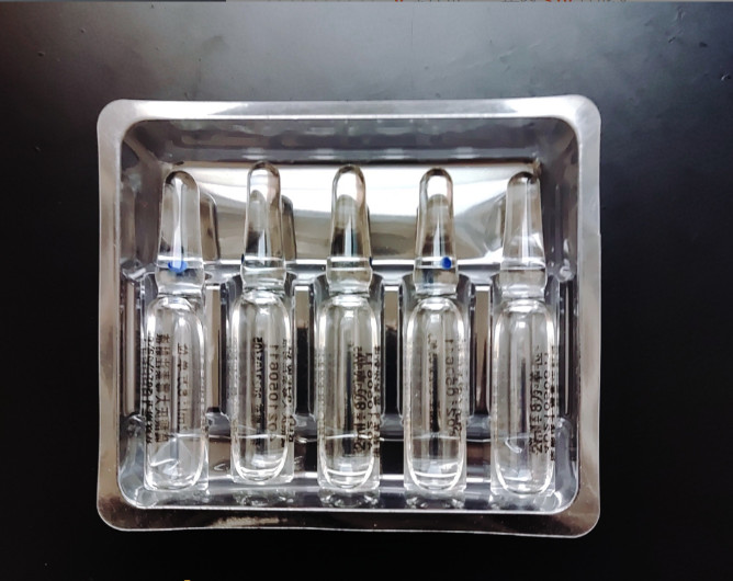 PET Plastic Blister Packaging Tray For Vaccines Vials 10 2ML And One 10mL Water Bottle