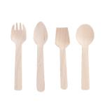 Biodegradable Tableware Cutlery Set , Barbecue Wooden Forks And Spoons