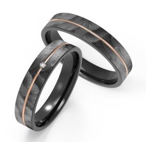Quality Imitation Stone Texture Black Titanium Ring 8mm Width Polished For Unisex wholesale