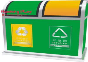 Quality Large Outdoor Recycle Plastic Large Outside Trash Cans With Hinged Lid 76*44*93cm wholesale