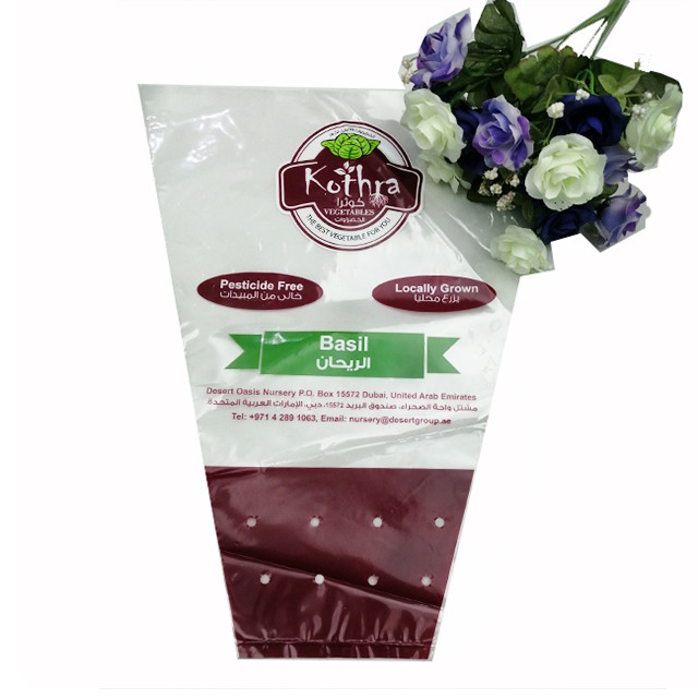 Customized printed Flower/Vegetables/Fruit Wicket Bag PE Plastic bag