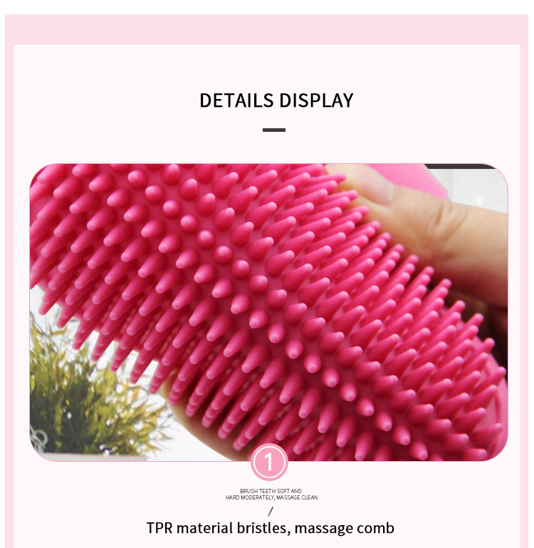 Portable Yellow Puppy Bath Brush TPR Bath And Brush Dog Grooming
