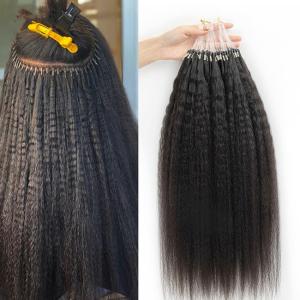 Quality Kinky Straight Prebonded Nano Human Hair Extensions Natural Black 18inch wholesale