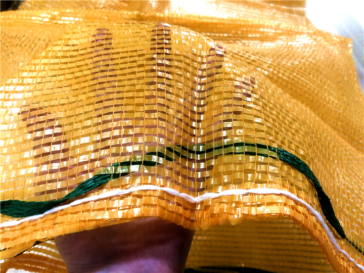 Yellow Round Leno 50lb Onion Garlic Net Bag Mesh Bags for Fruits and Vegetables 46*76cm