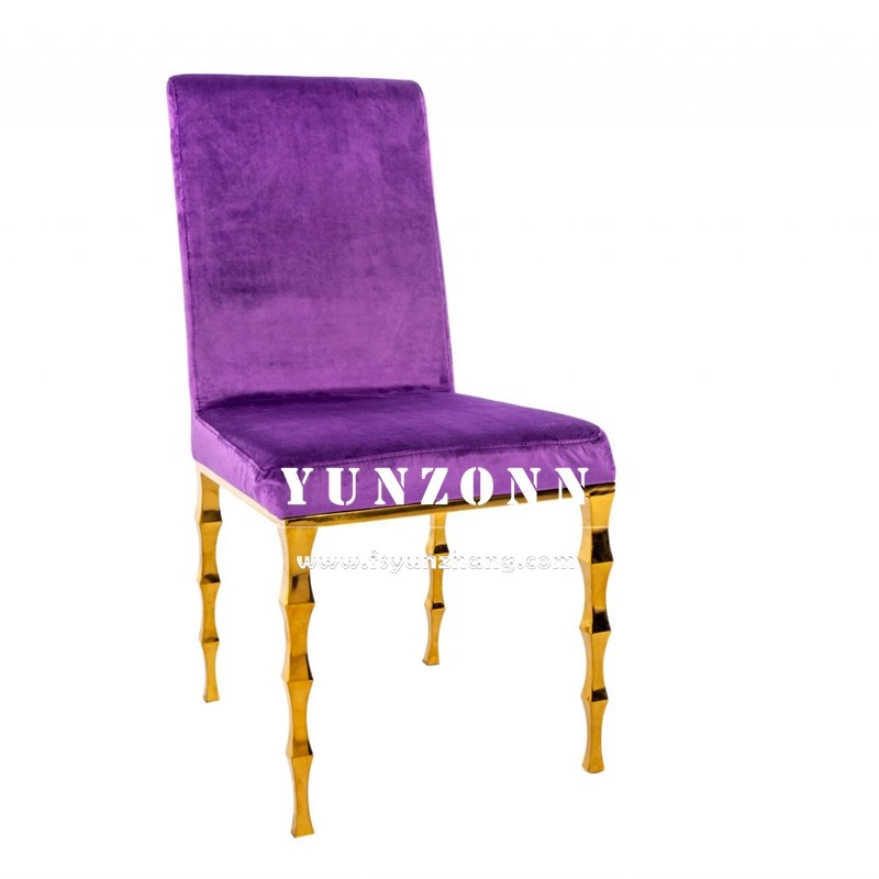 Elegant Black Velvet Stacking Banquet Chair With Bamboo Legs