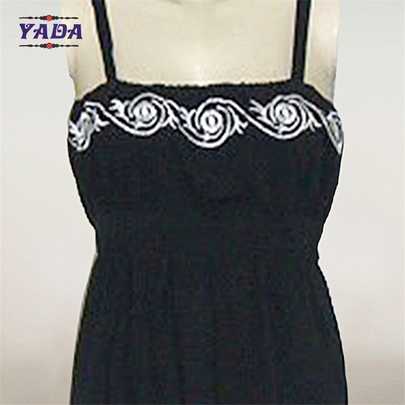 Women black batwing sleeve embroidery elegant dress ladies executive dresses sexy for women