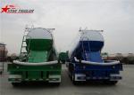 Green Three Axles Bulk Cement Semi Trailer Banana Type Technical Details