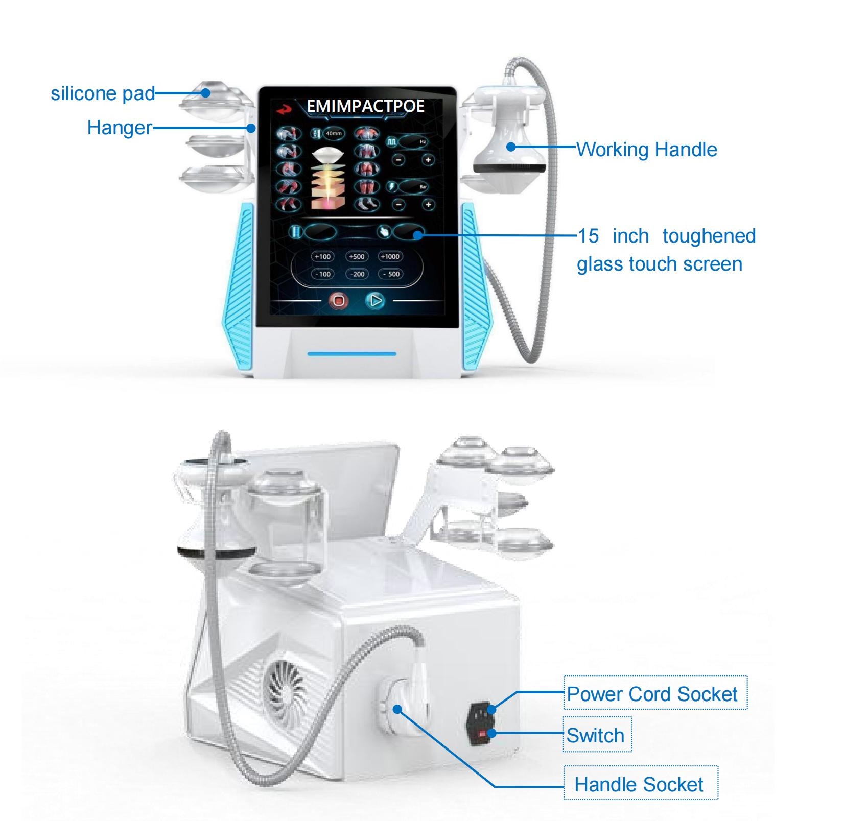Portable Focus Shockwave Therapy Equipment For Physiotherapy Deep Tissue Healing Pain Relief Machine