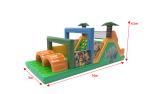 Jugle Theme Animal Rhino Inflatable Obstacle Course With Palm