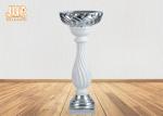 Silver Leaf Fiberglass Flower Bowls Pedestal Plant Stand Wedding Decor