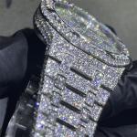 Royaloak Moissanite Iced Out Watch 3EX 14k White Gold Diamond Watch For Men