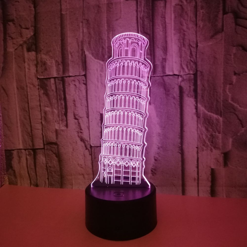 Custom building shape La Tour Eiffel Eiffel Tower 3D Night Lights USB Powered LED Vision Lights Gift 3D Small Table Lamp
