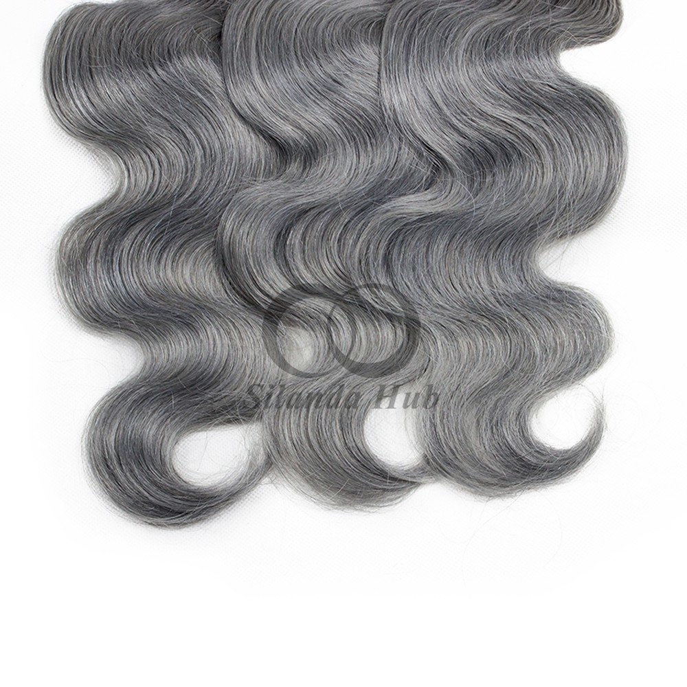 #T1B/Grey Body Wave Remy Human Hair Bundles Sew In Weave Bundles Brazilian Bundle Deals