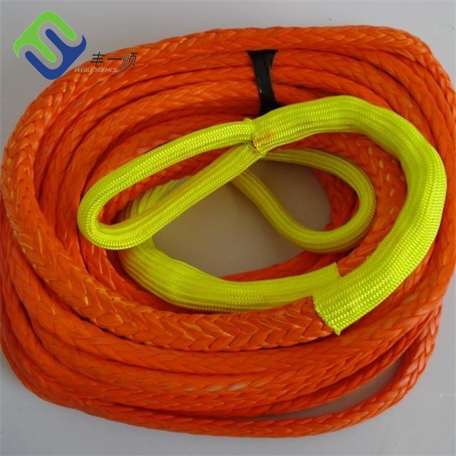 Heavy Duty 12 Strand Braided UHMWPE Mooring Rope HMPE Marine Rope Towing Rope