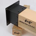 4 Inches Elevated Wood Pergola Kit with Black Powder Coated Steel Brackets and