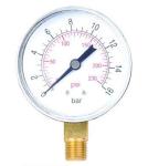 pressure gauge, pressure gage, pressure meter, piezometer, pump accessory