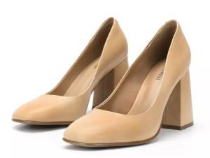 Quality Womens Brown Genuine Leather Dress Shoes 3inch High Heel Platform Closed Toes wholesale