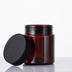 Quality 4 Oz Amber PET Plastic Jars BPA Free With Pressure Sensitive Gasket wholesale