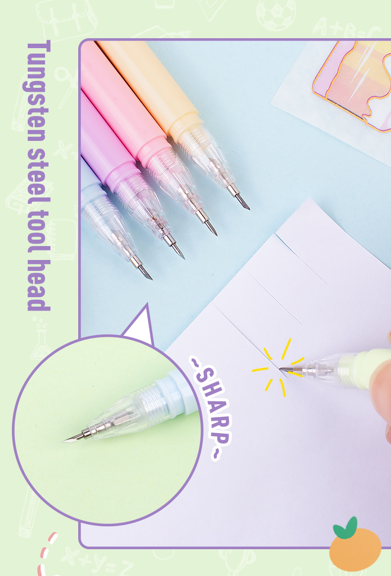 Plastic ABS TPR Handle ZEQUAN Multifunctional Dual Purpose Pen Cutter with Knife and Gel