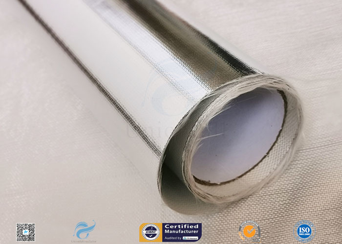 Light / Heat Reflective 300℃ Aluminium Foil Fiberglass Fabric For Pipe Insulation