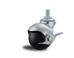 2" stem ball caster black rubber caster brake, 2" ball caster, chrome plated