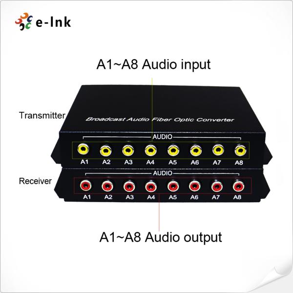 Cheap 8Ch RCA audio over fiber converter Extender Signal Transmission for sale