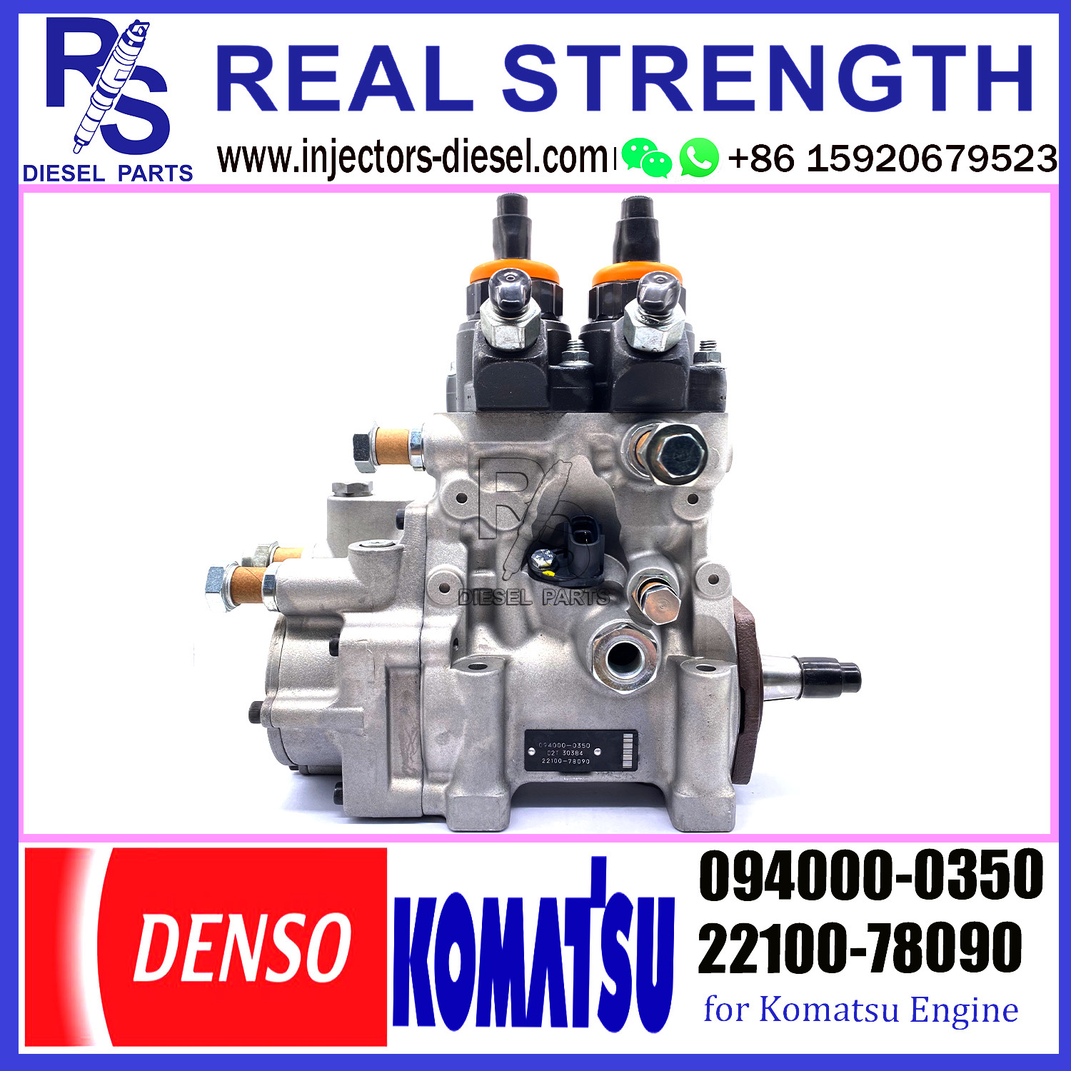 DENSO pump 094000-0350 22100-78090 Common Rail Diesel Pump 094000-0350 22100-78090 for Komatsu