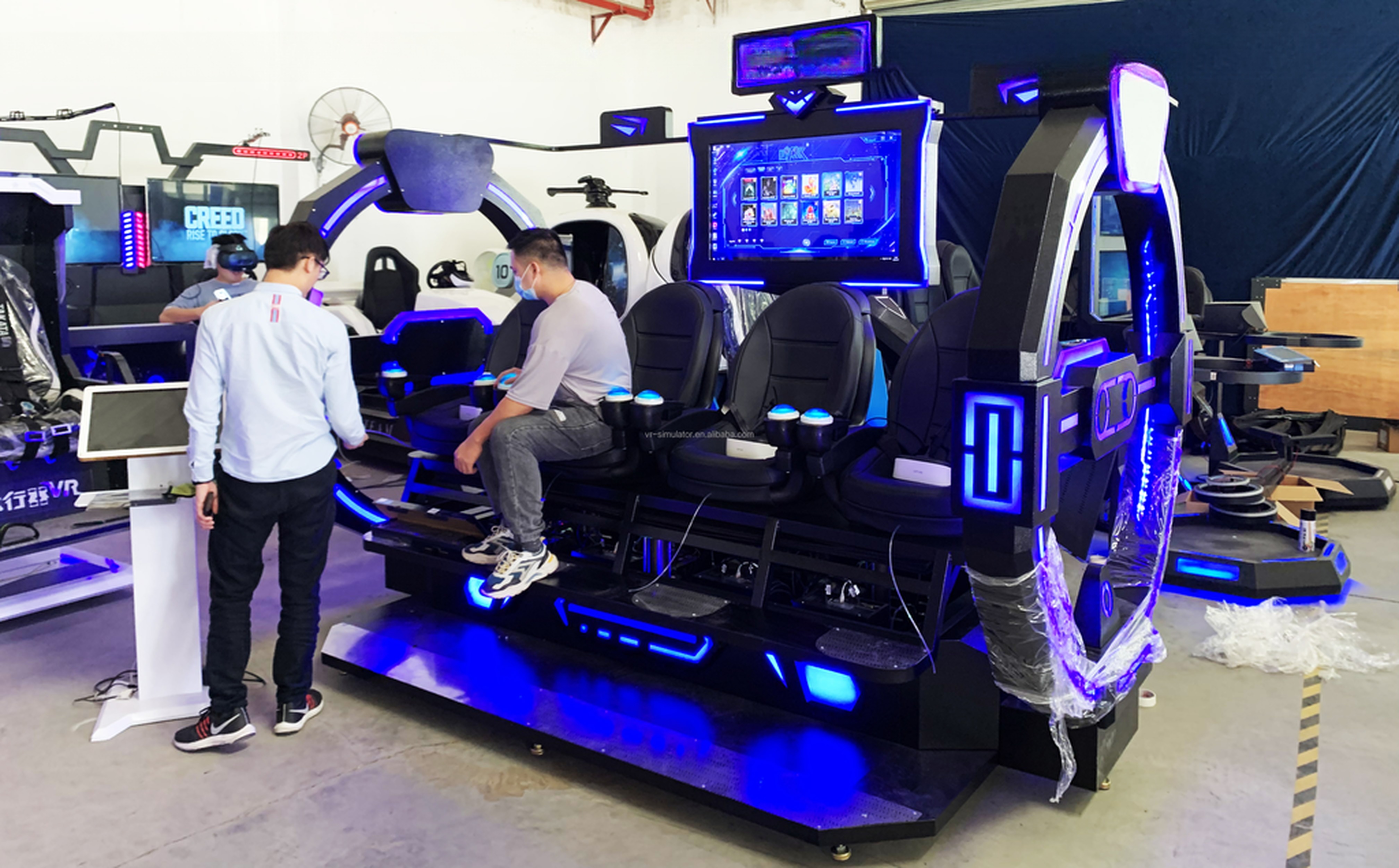 Super vr egg chair 2 / 3 / 4 seat multiplayer 9D VR All In One vr roller coaster game vr simulator machine