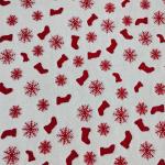 Warp Polyester Flannel Fabric Coated With Red Foil 270GSM For Christmas Garment