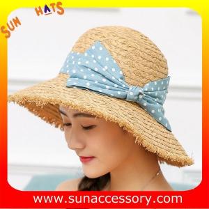 Quality AK17540 fashion Wide brim sunny beach paper straw hats for womens in stock , promotion cheap hats . wholesale