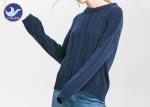 Ribs Knitting Ladies Wool Jumpers Acrylic Blended Pullover Sweater Anti -