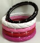 Crystal Crown covered Leather Car Steering Wheel Cover Diamond Steering Covers