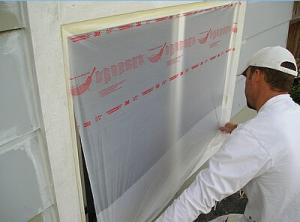 Quality PE Film Large Area Protection From Painting Drips Auto Plastic Masking Film Pretaped Masking Film wholesale
