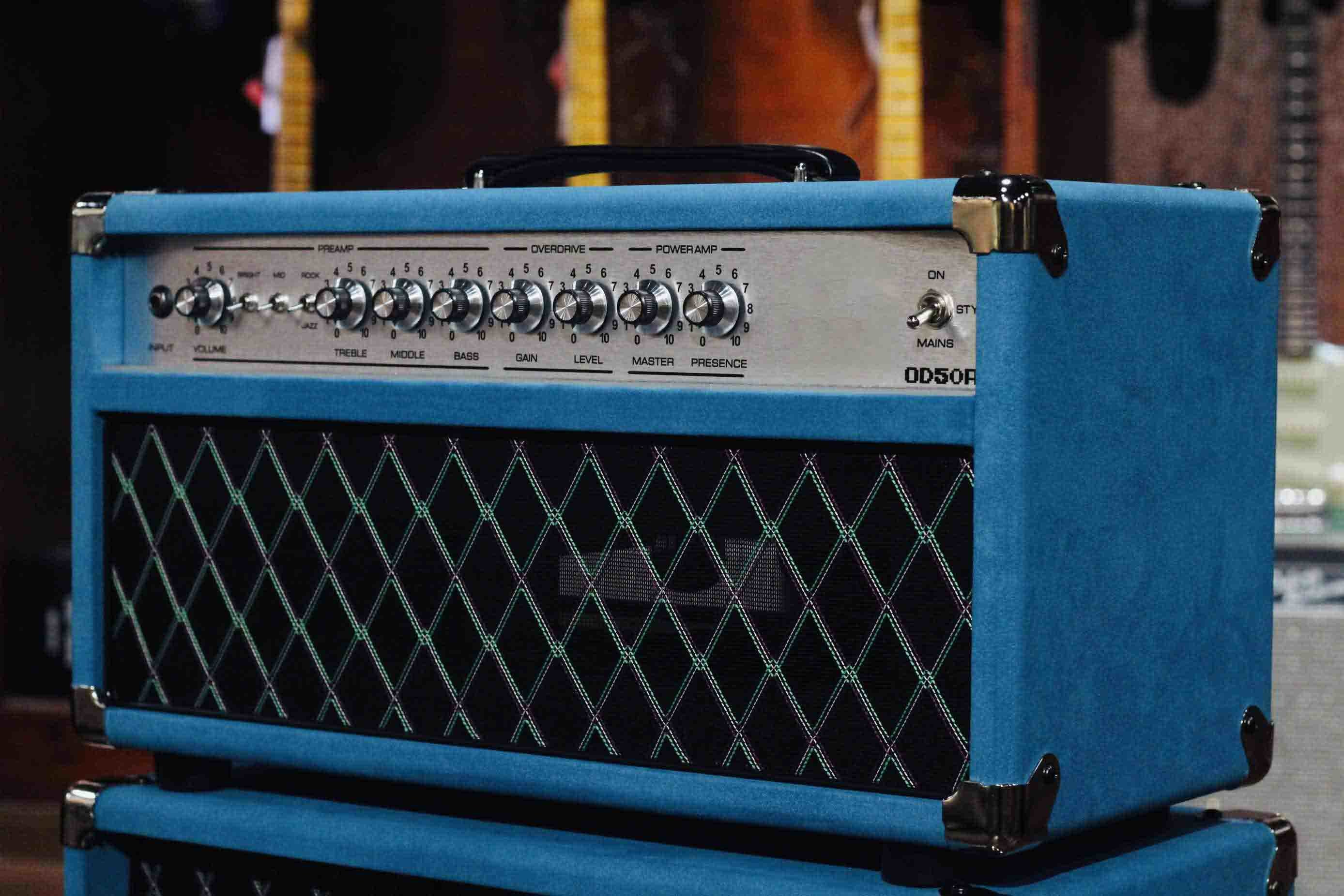 Custom Dumble Clone 2025 Overdrive Reverb 50-Watt Hand-Wired Tube Head-Suede Blue JJ Tubes 50W