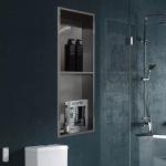 Double Grid Brushed SS Decorative Shower Niche Waterproof Handmade