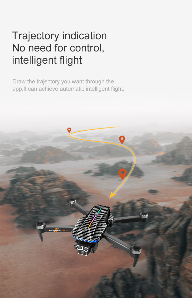 12mins Flight Time Hand Control Carbon Fiber Black Drone with Optical Flow Altitude Hold and 4k 360 Degree Rolling Stunt