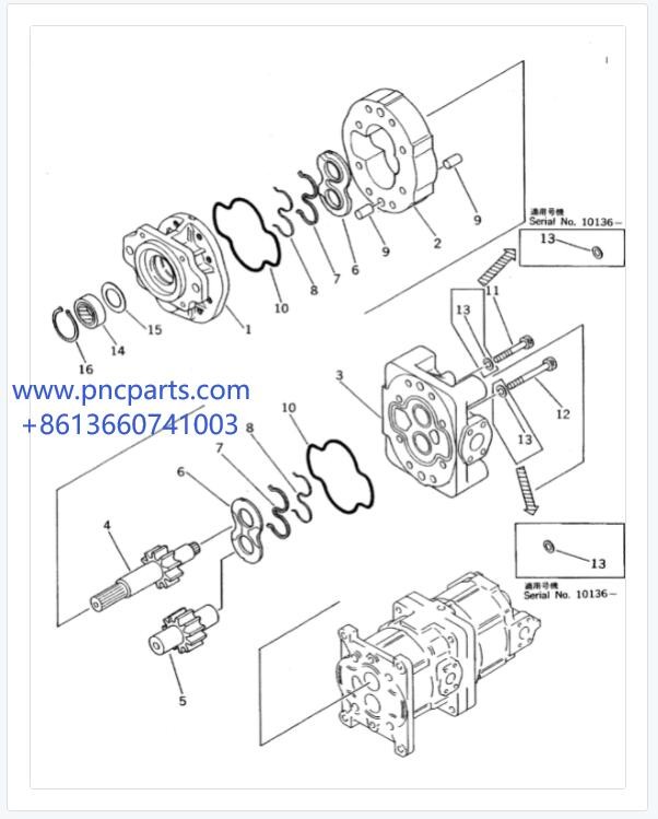 705-58-46001 Wheel Loaders Hydraulic Pump For Komatsu WA600-1