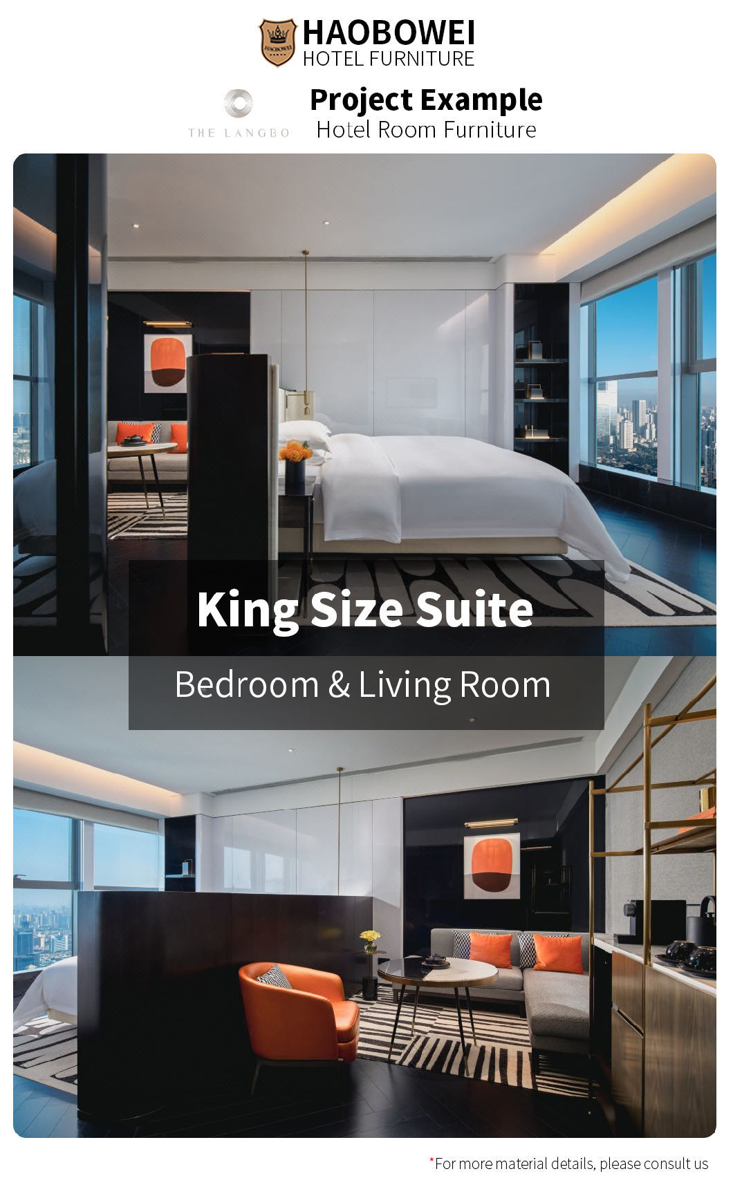 Wholesale Modern Hotel Furniture China Standard King Size 5 Star Bedroom Set
