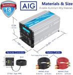 Remote Control 3000 Watt Pure Sine Wave Inverter 12V 24V LCD Display