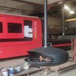 600mm Modern Black Roof Mounted Cocoon Hanging Suspended Bioethanol Fireplace