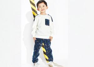 Quality White Top Boys Party Clothes , 100 Polyester Boys Sweat Suits Pant And Shirt wholesale